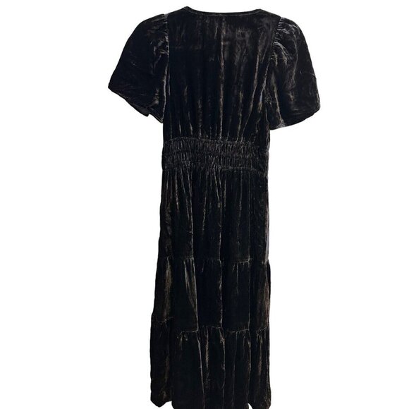 Anthropologie Somerset Dress Dark Gray Maxi Velvet Edition Sz XS Petite NEW XSP - Picture 10 of 10
